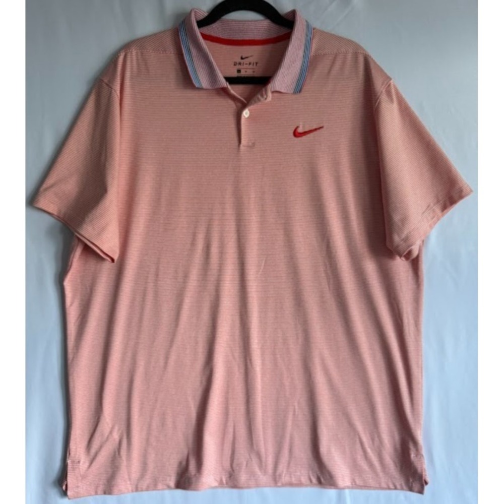 Nike‎ Dri Fit Polo Shirt Men XL Multicolor Striped Short Sleeve Stretch Casual